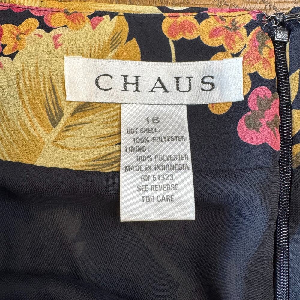 NWT Chaus Womens Button Up Blouse & Skirt Set Sz 16 Black Floral Business career - Picture 8 of 11